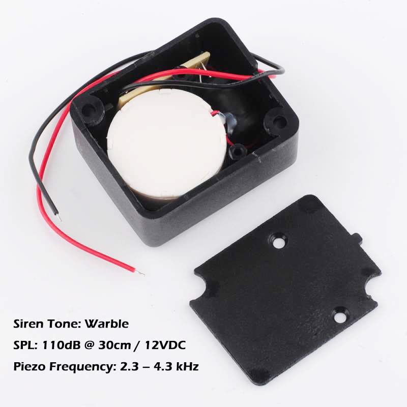 Wishiot 12V DC Black Mini Piezo Alarm Siren 110dB Insurance Safes Anti-Theft Alarm High-Decibel Buzzer for Carï¼ˆPack of 5ï¼‰ - Image 4